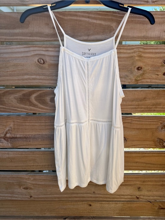 American Eagle Outfitters Tops - American Eagle Outfitters Women's S White Crochet Knit Tank Top Scoop Neck